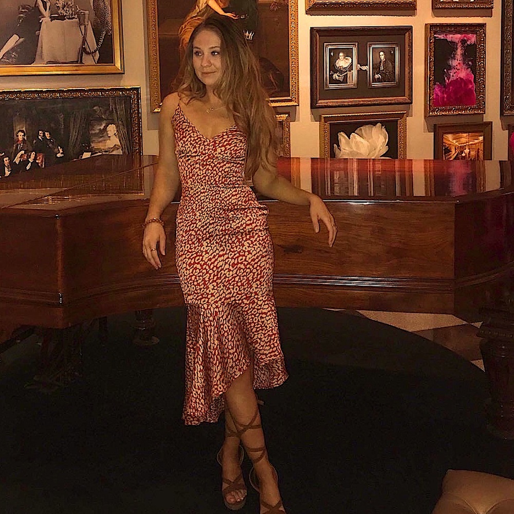Leopard print orange dress!